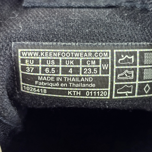 Keen Womens Black Canvas Tennis Shoes/ Sneakers Tie Up Size 6.5 - Picture 9 of 9